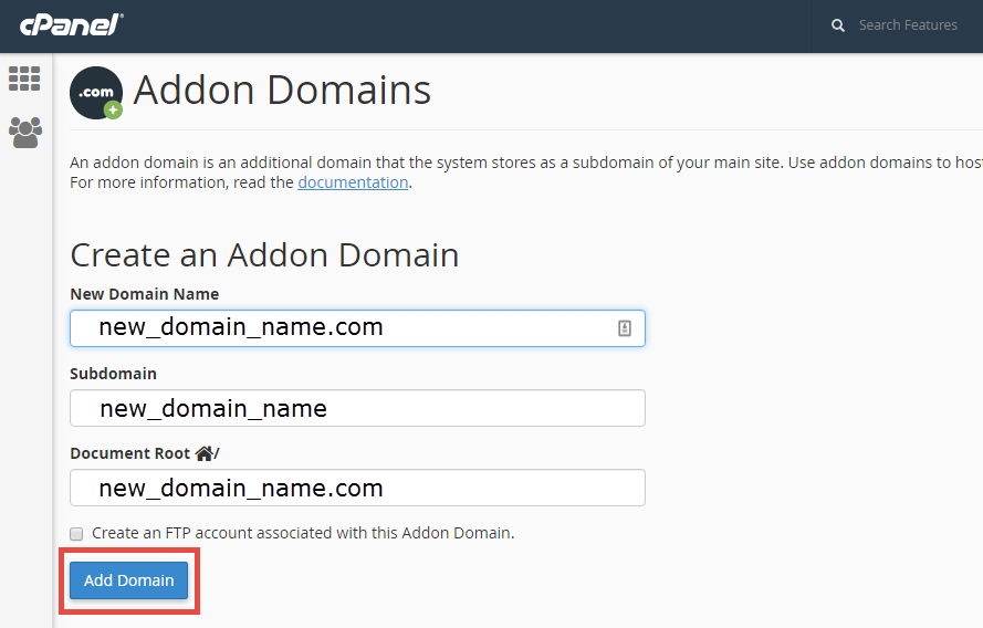 add on domain adalah